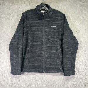 Columbia Jacket Womens XL Black Full Zip Fleece Outdoors Warm Softshell Pockets
